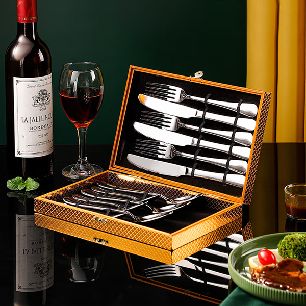 精致木盒餐具礼盒套装